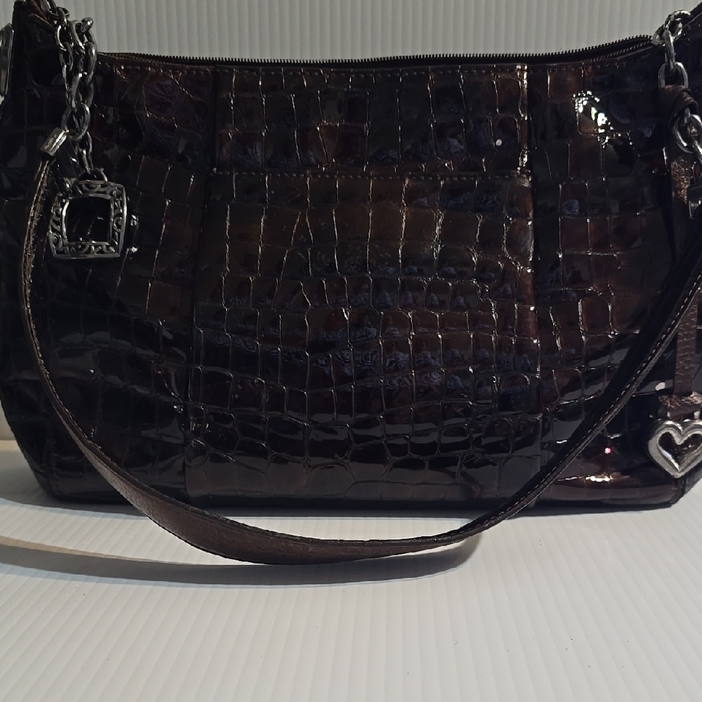 Brighton Elegant Brown Crocodile-Embossed Women's Bag